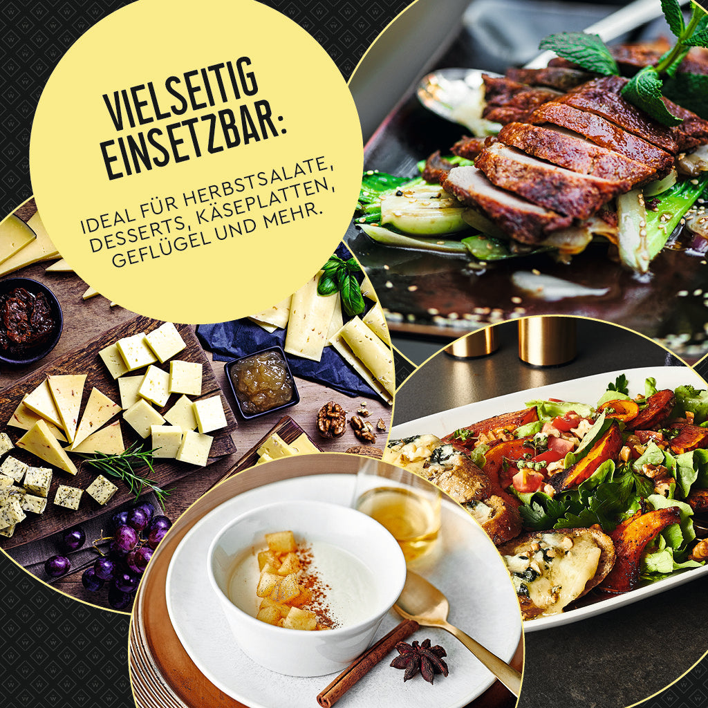 Birne-Vanille Crema dargestellt mit den Anwendungsideen