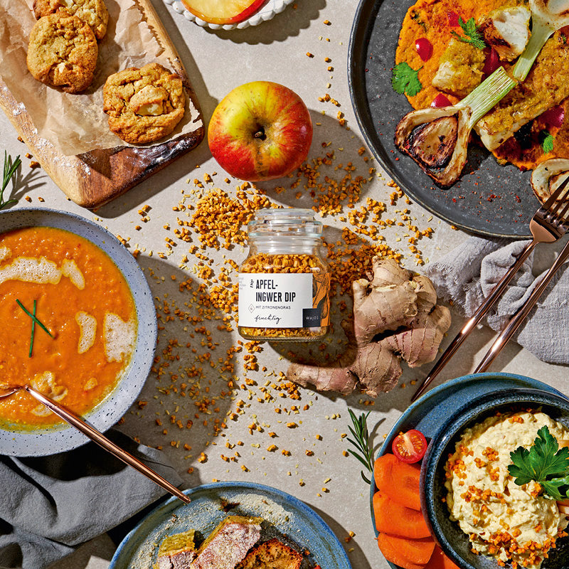 Apfel-Ingwer Dip dargestellt mit Rezepten