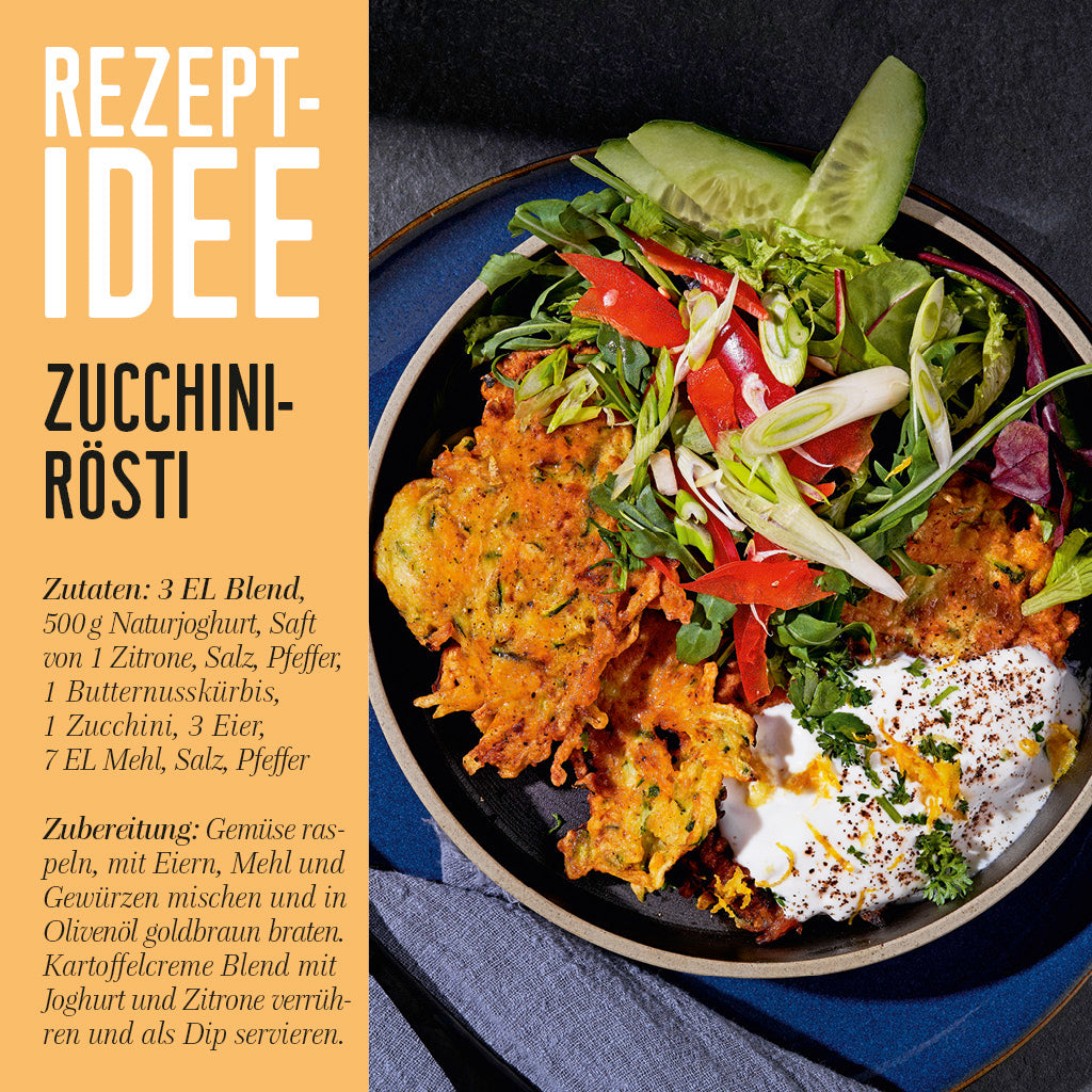 Kartoffel Creme Blend Rezeptidee Zucchini-Rösti