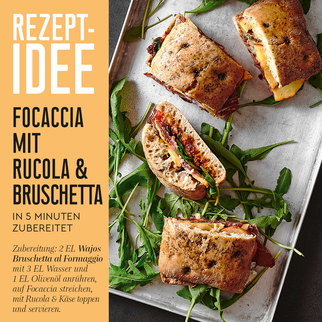 Wajos Bruschetta al Formaggio Rezeptidee Focaccia Sandwich