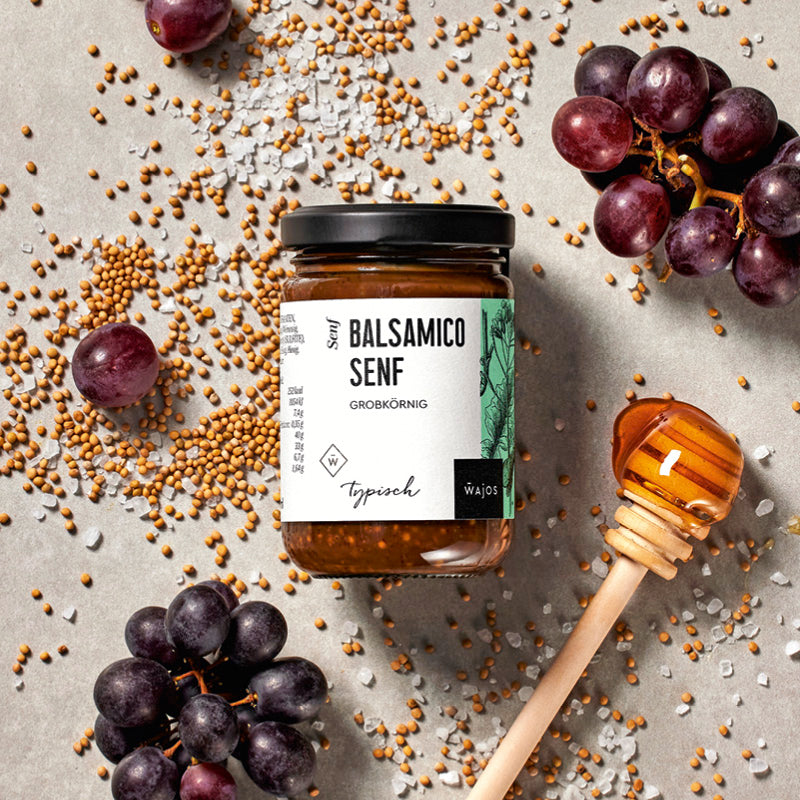 Balsamico Senf dargestellt mit Aromen