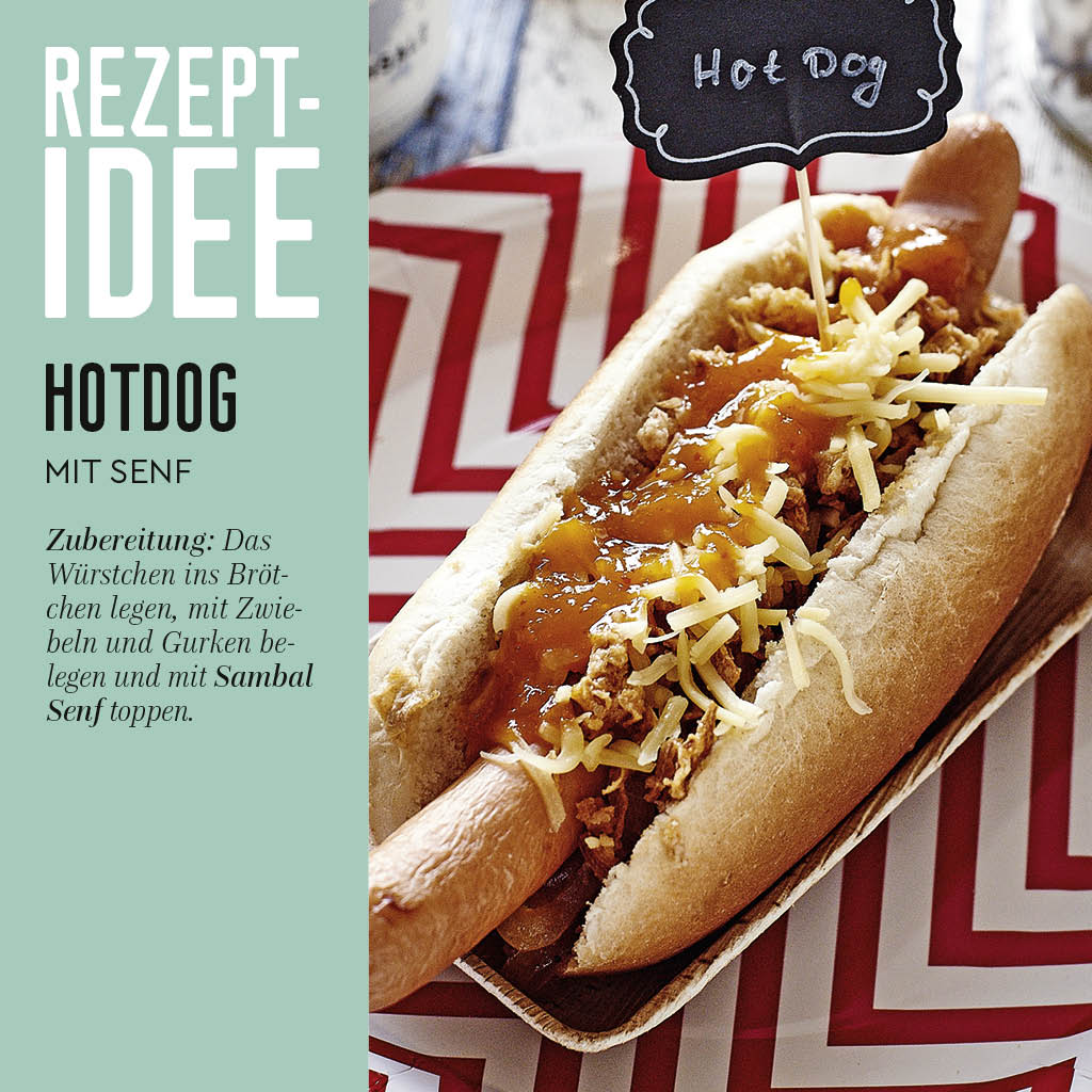 Sambal Senf Rezeptidee Hotdog