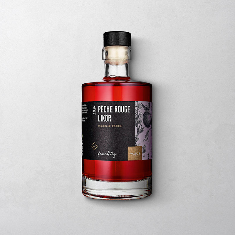 Pêche Rouge - Roter Weinbergpfirsich Likör in 350 ml Flasche