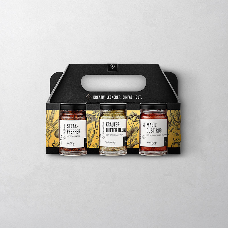 Kräuter-Set mit Steak Pfeffer, Kräuterbutter Blend und Magic Dust Rub
