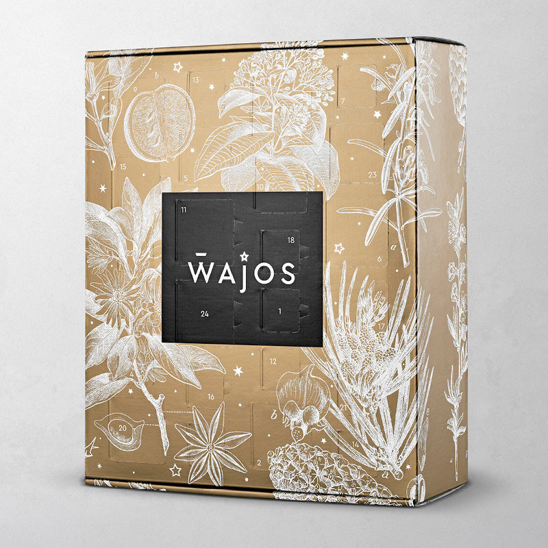 Wajos Gourmet & Gewürz Adventskalender in goldenem Karton