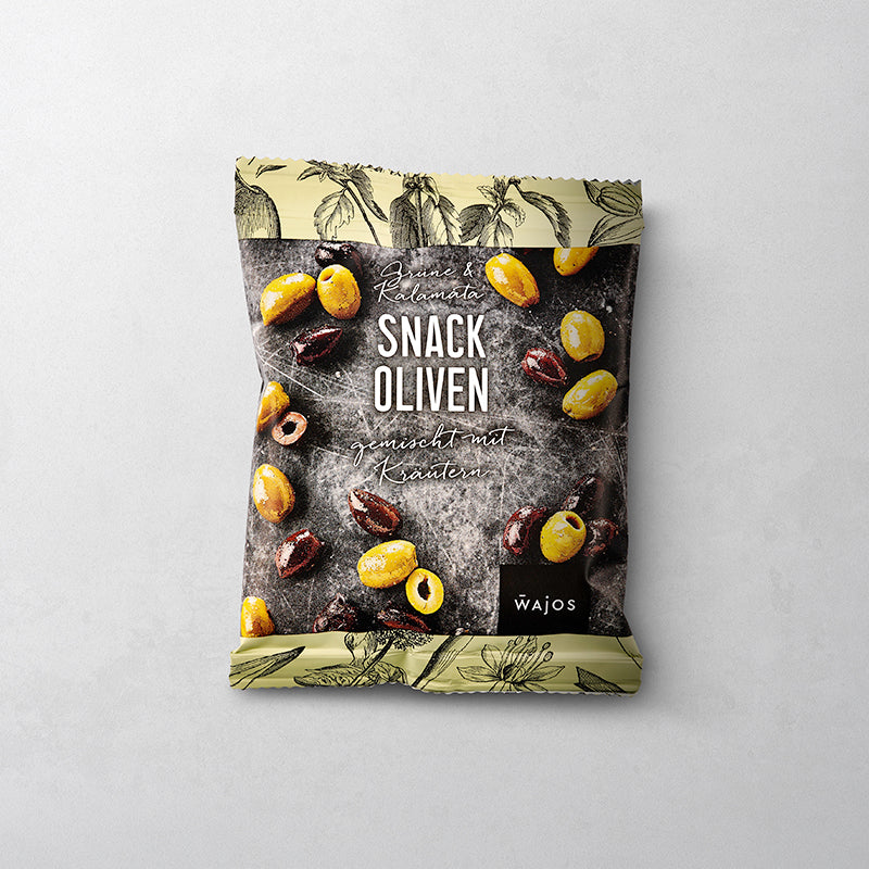 Snack Oliven Kalamata + Grün gemischt mit Kräutern