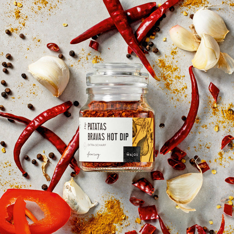 Patatas Bravas Hot Dip im 90 g Glas