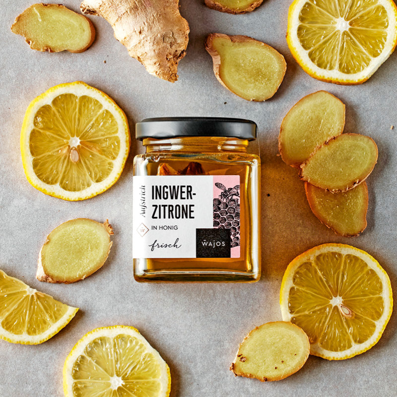 Ingwer-Zitrone in Honig im 250 g Glas