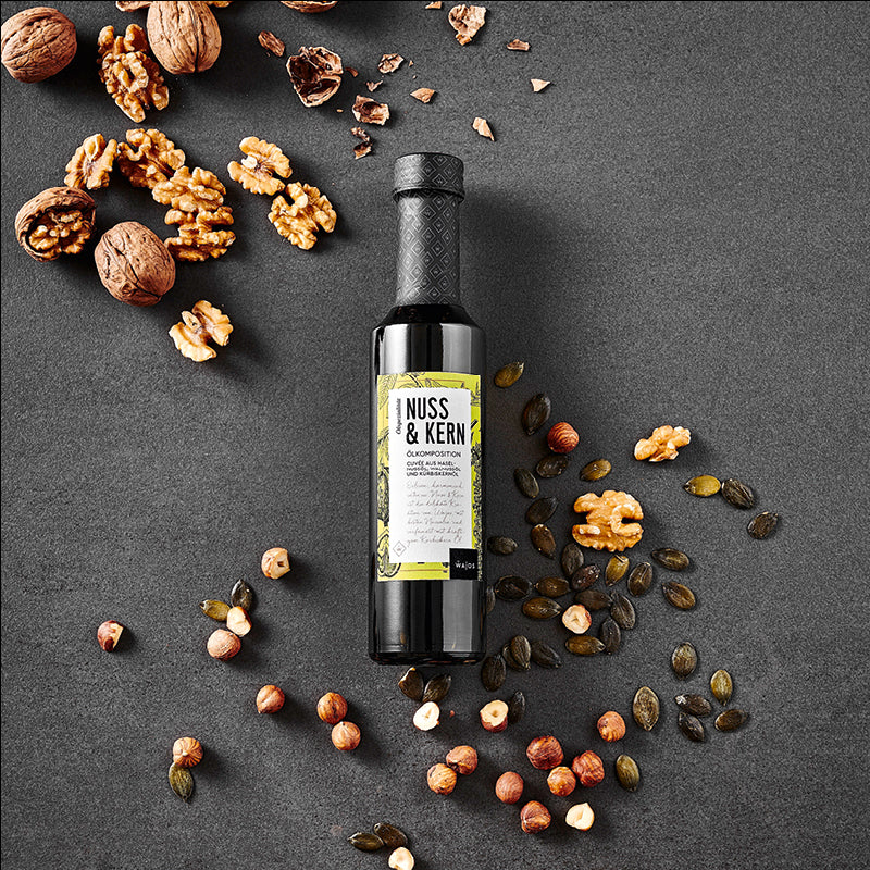 Nuss &amp; Kern Ölkomposition dargestellt mit Aromen