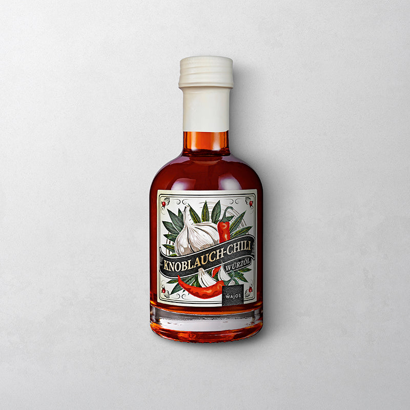 Knoblauch-Chili Würzöl in 250 ml Flasche