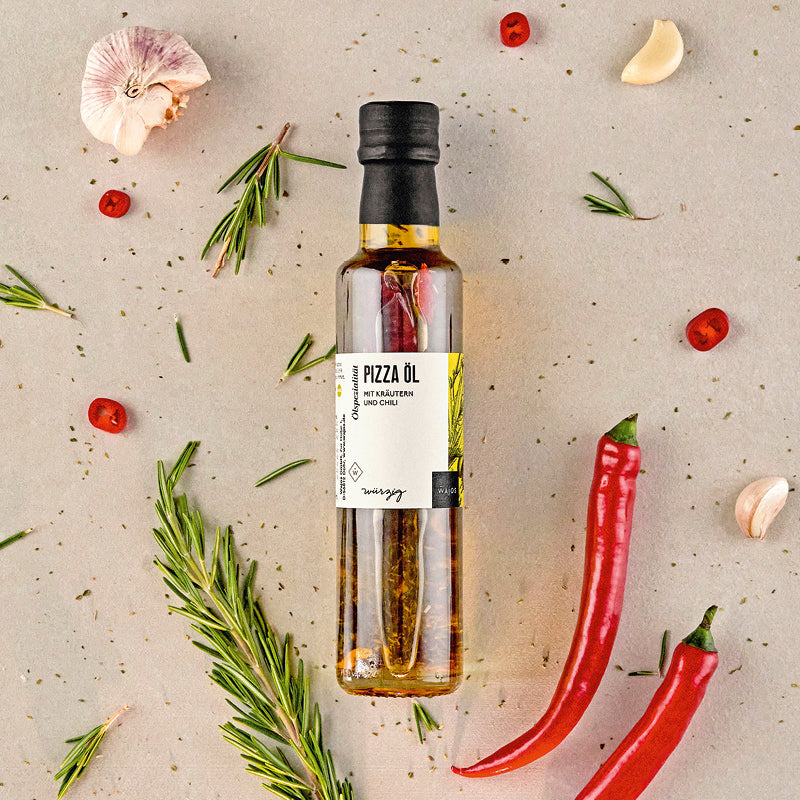 Wajos Pizza Öl in der 250ml Flasche