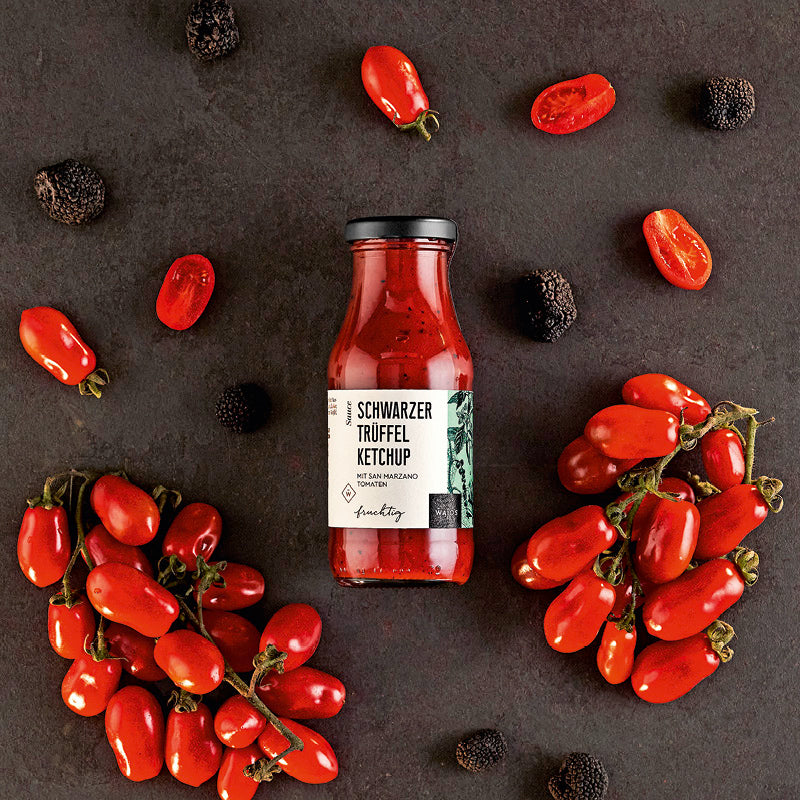 Wajos Schwarzer Trüffel Ketchup in der 245ml Flasche