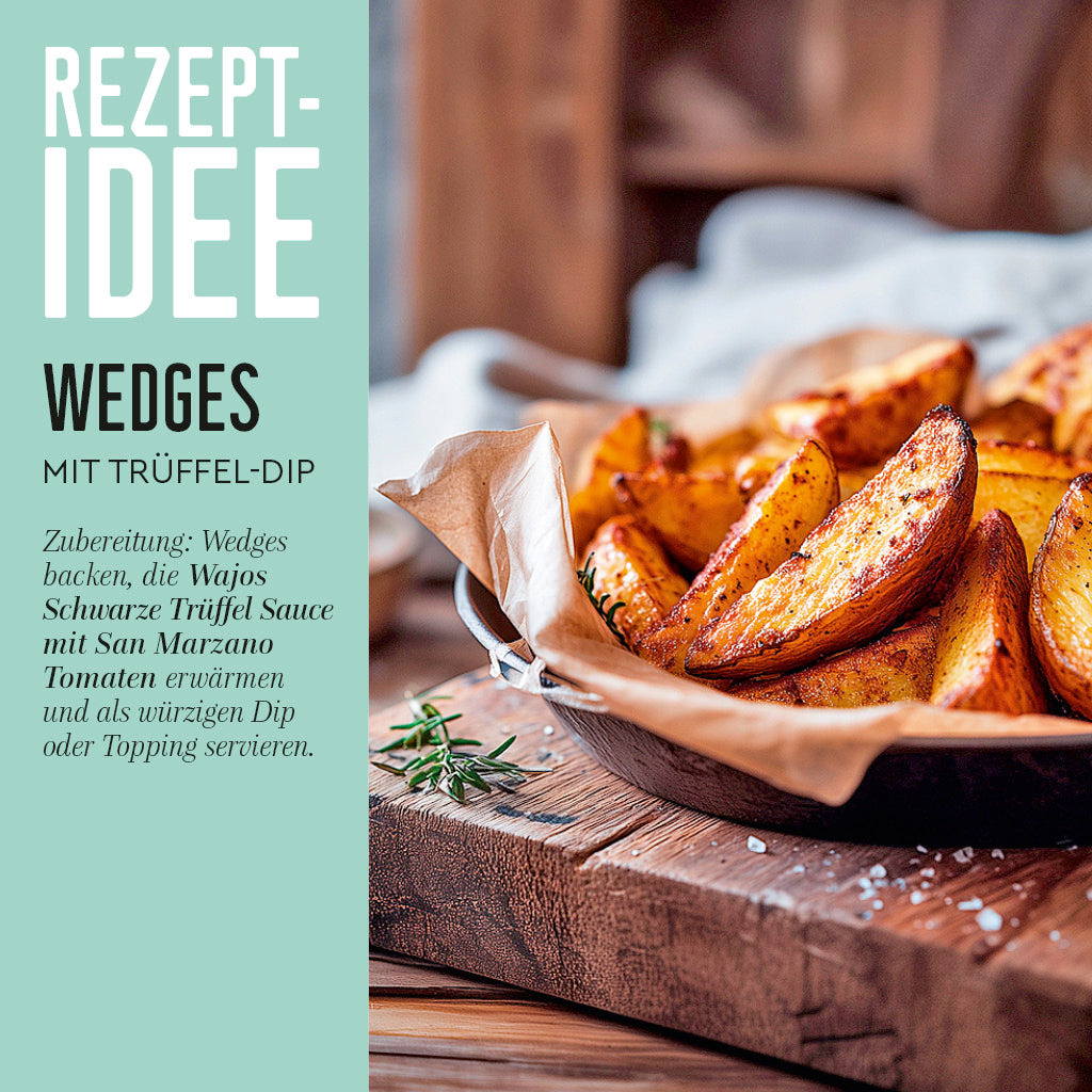 Wajos Schwarzer Trüffel Ketchup Rezeptidee Wedges mit Ketchup