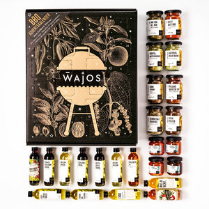 Wajos Adventskalender BBQ 2026 dargestellt mit Produkten