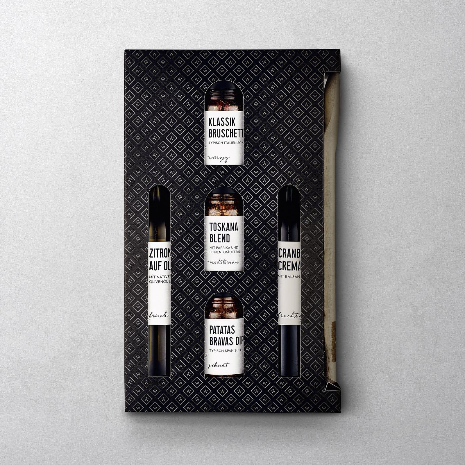 Koch-Box für Küchen-Chefs - 5 Produkte in Geschenkkartonage mit Kochlöffel