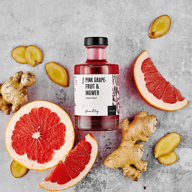 Pink Grapefruit & Ingwer Tonic Sirup in 200 ml Flasche