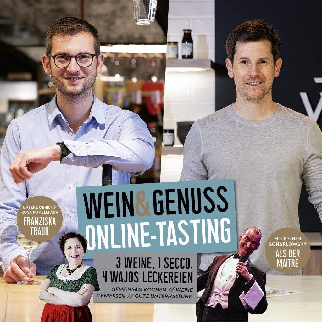 WEIN & GENUSS ONLINE TASTING SET GESCHENKSET Wajos GmbH, Zur Höhe 1, D-56812 Dohr, www.wajos.de 